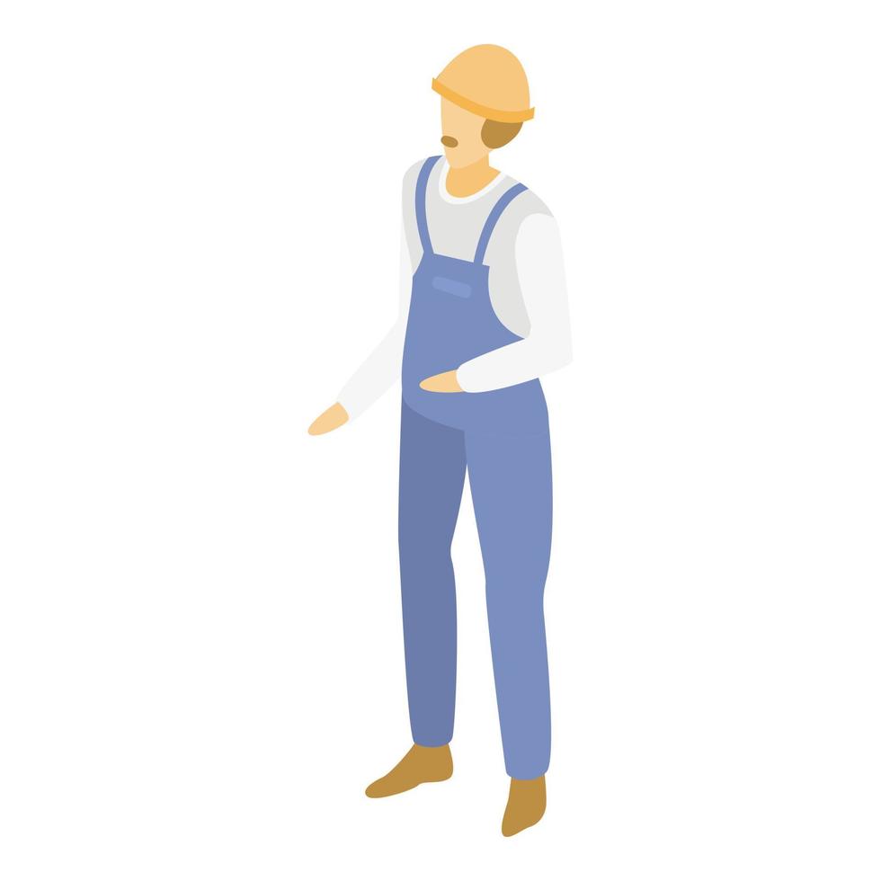 Warehouse worker icon, isometric style vector