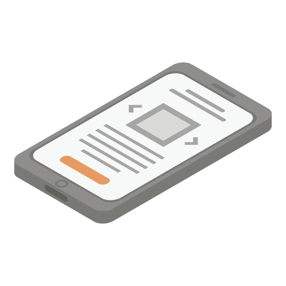 Trendy smartphone icon, isometric style vector