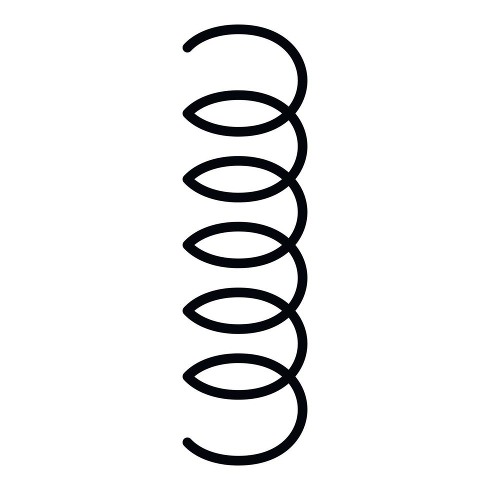 icono de bobina en espiral, estilo de contorno vector