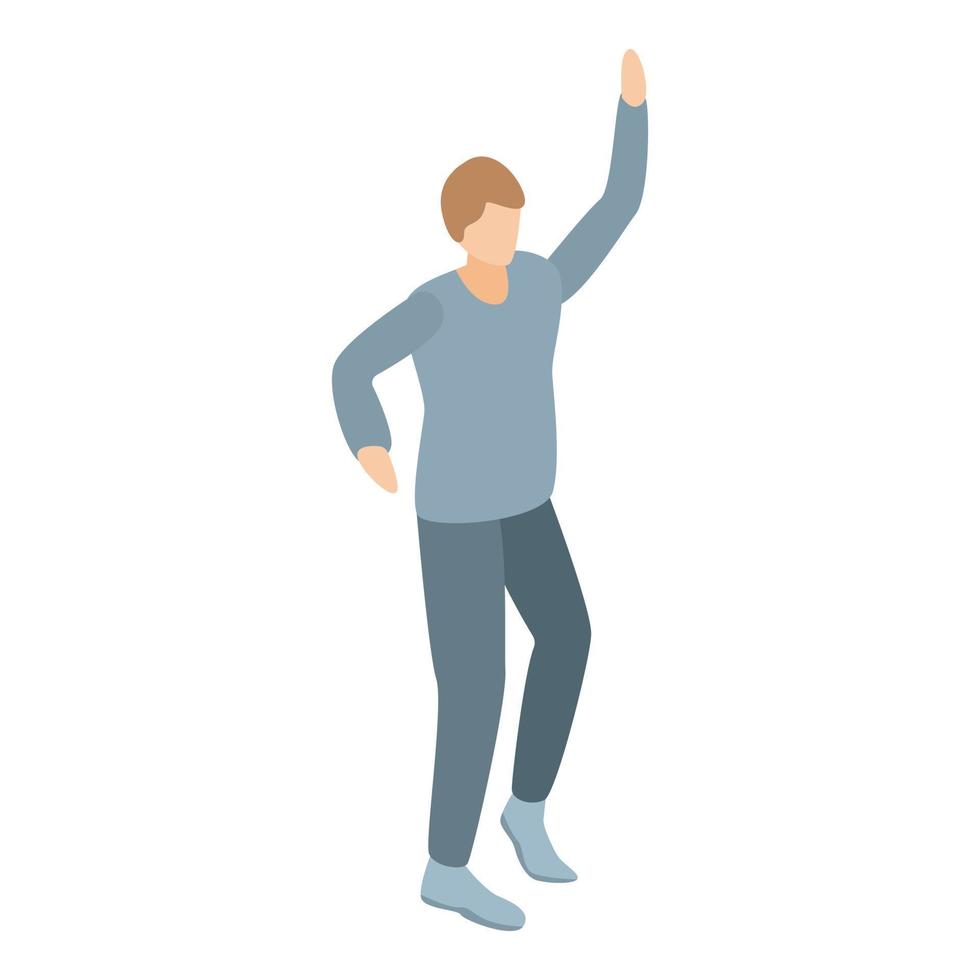 icono de estudiante bailando, estilo isométrico vector