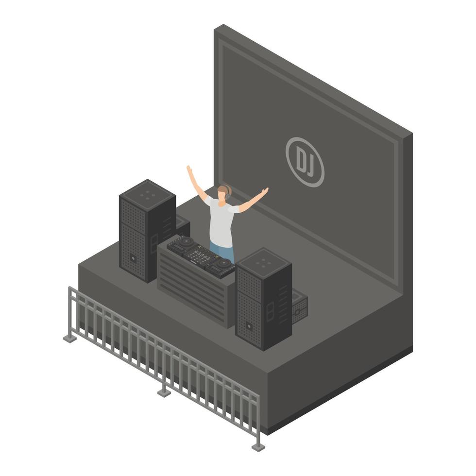 Dj mega concert icon, isometric style vector