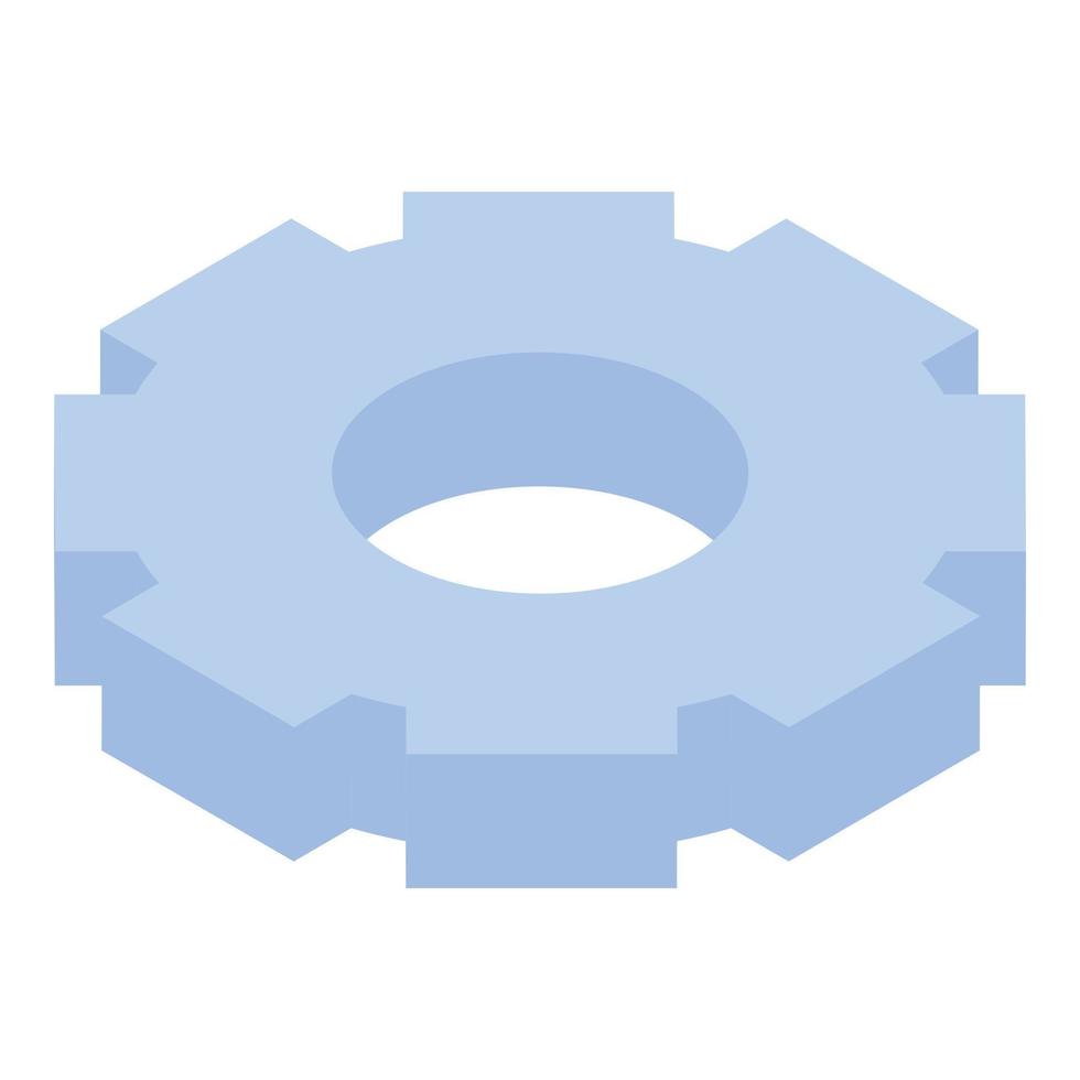 Metal gear icon, isometric style vector