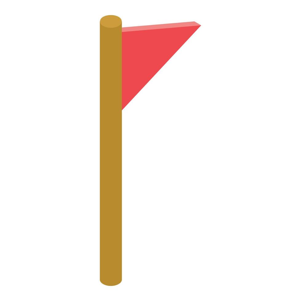 icono de bandera roja, estilo isométrico vector