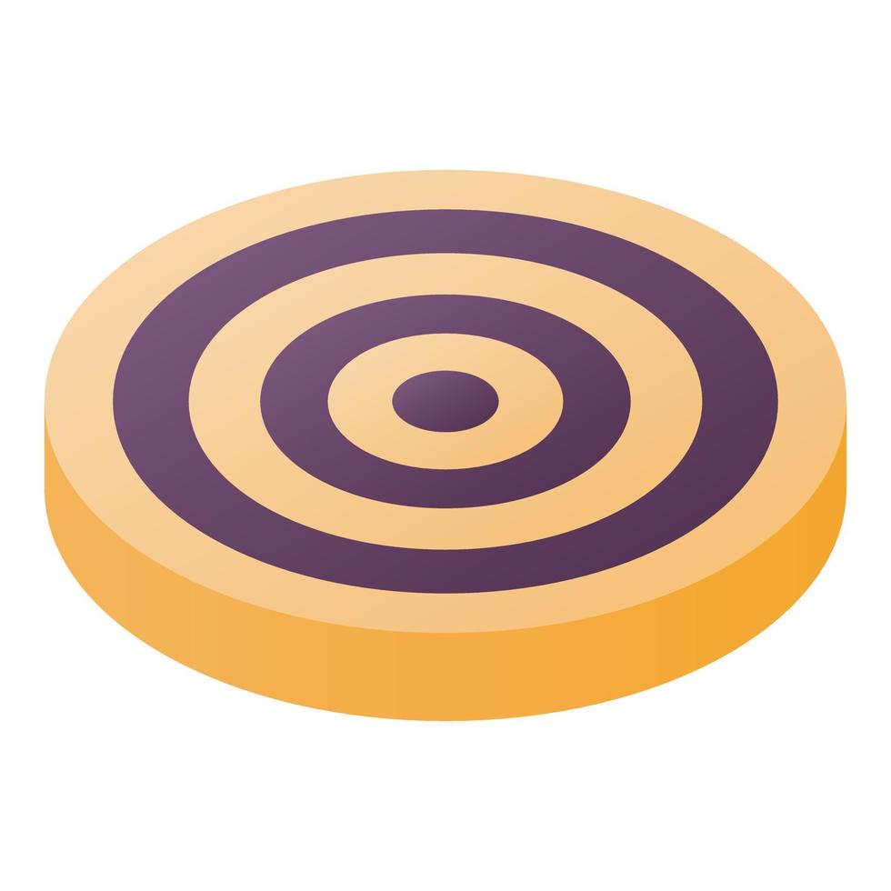 Yellow target icon, isometric style vector