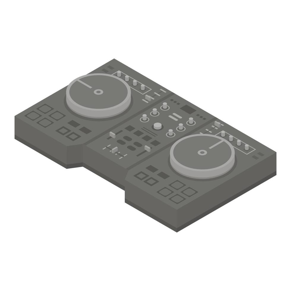 icono de consola de dj de metal, estilo isométrico vector