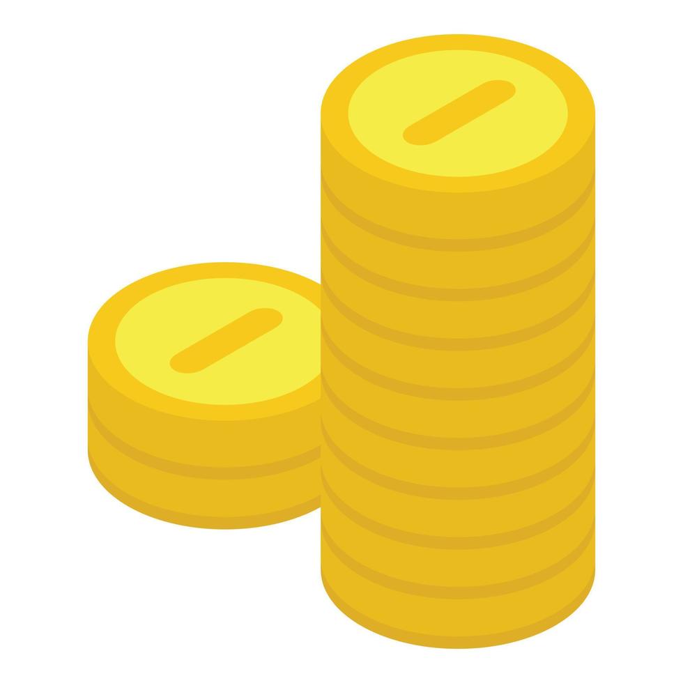 Coins stack icon, isometric style vector