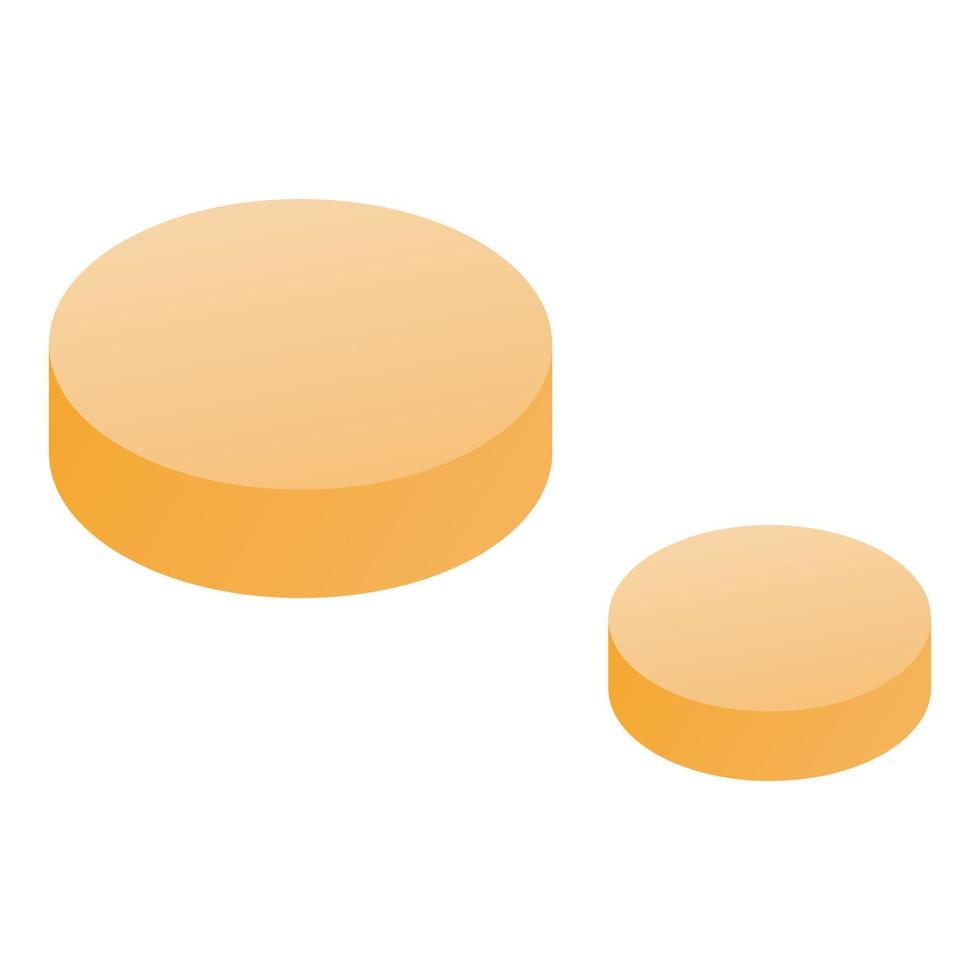 Gold coins icon, isometric style vector