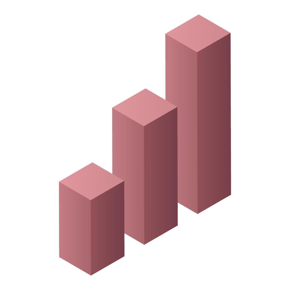 Diagram bars icon, isometric style vector