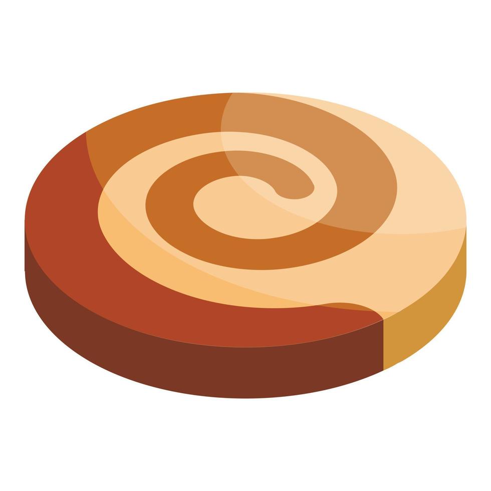 Swirl biscuit icon, isometric style vector