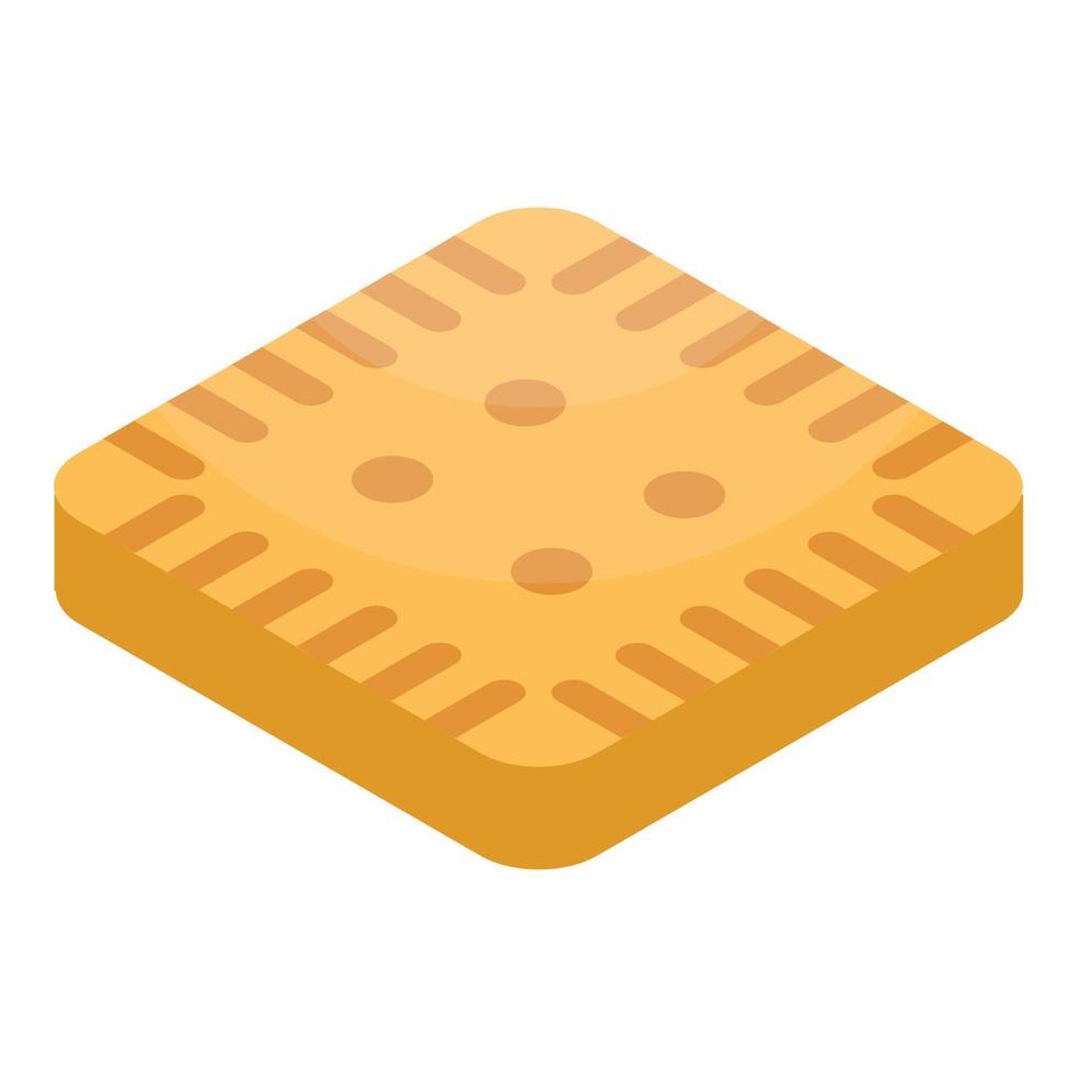 Square biscuit icon, isometric style vector