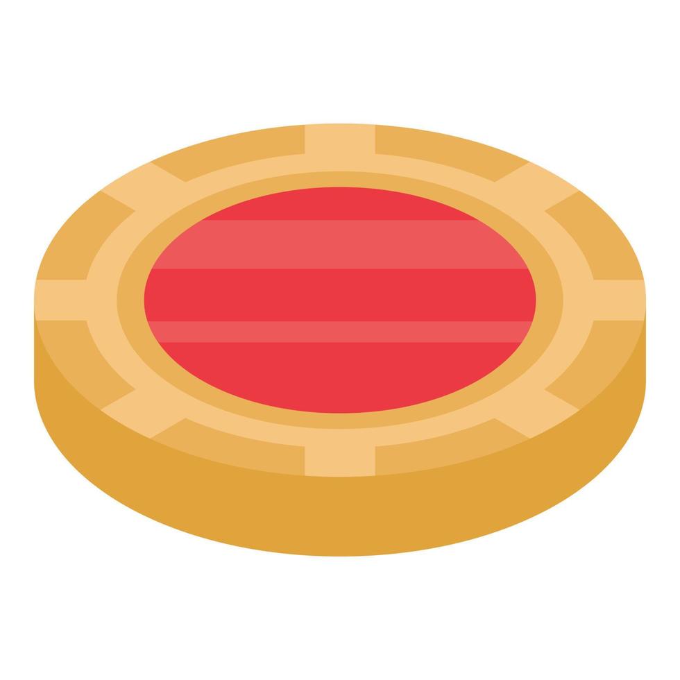 Jelly biscuit icon, isometric style vector