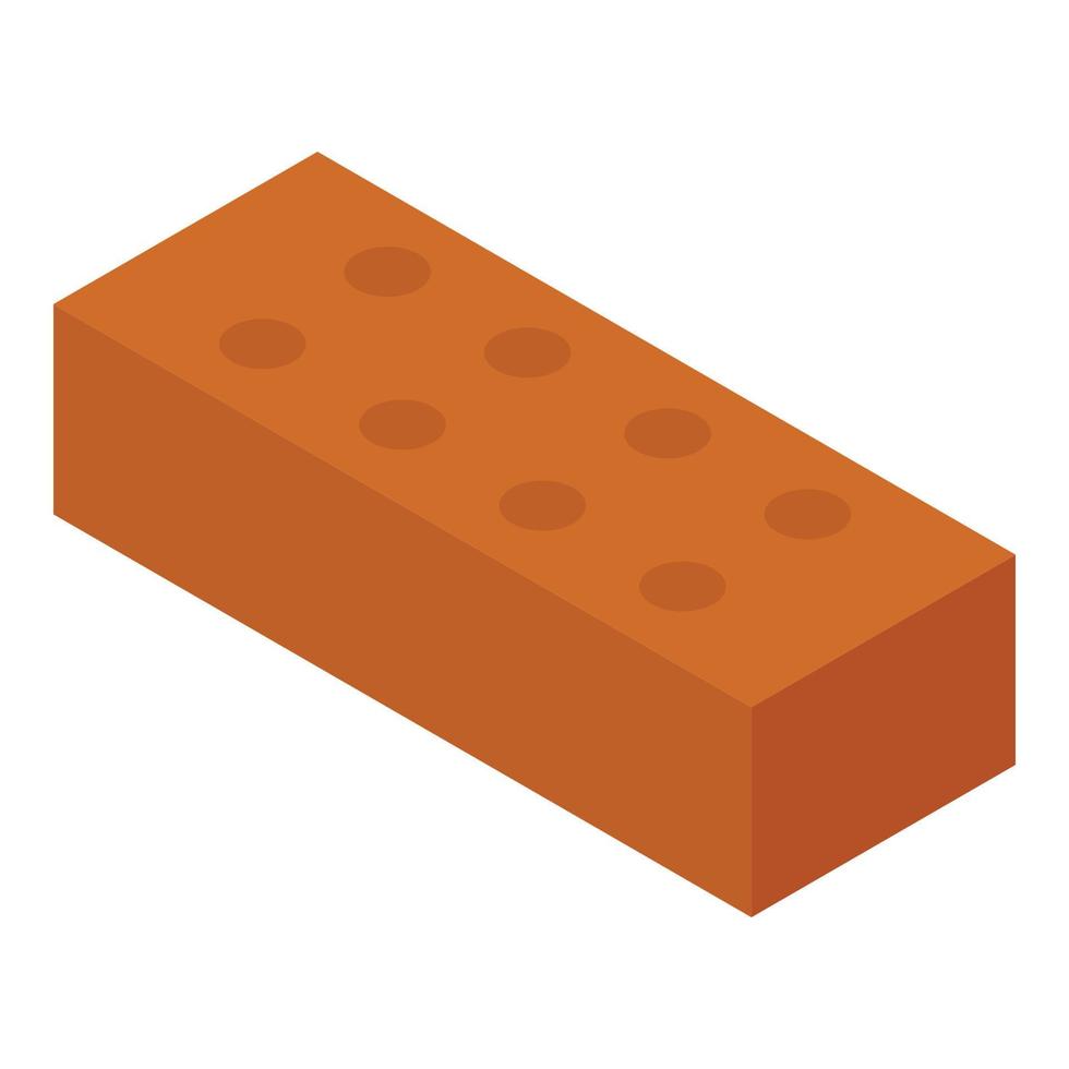 Red brick icon, isometric style vector