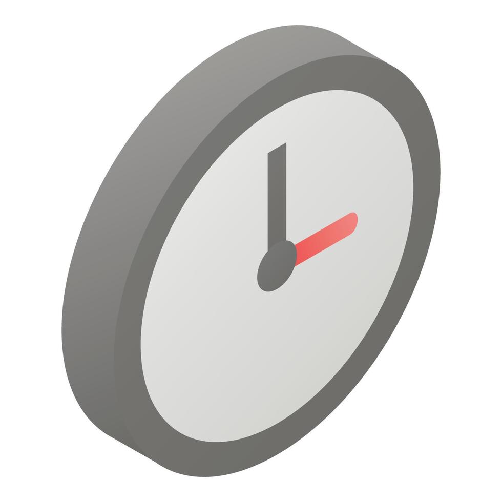 Plastic wall clock icon, isometric style vector