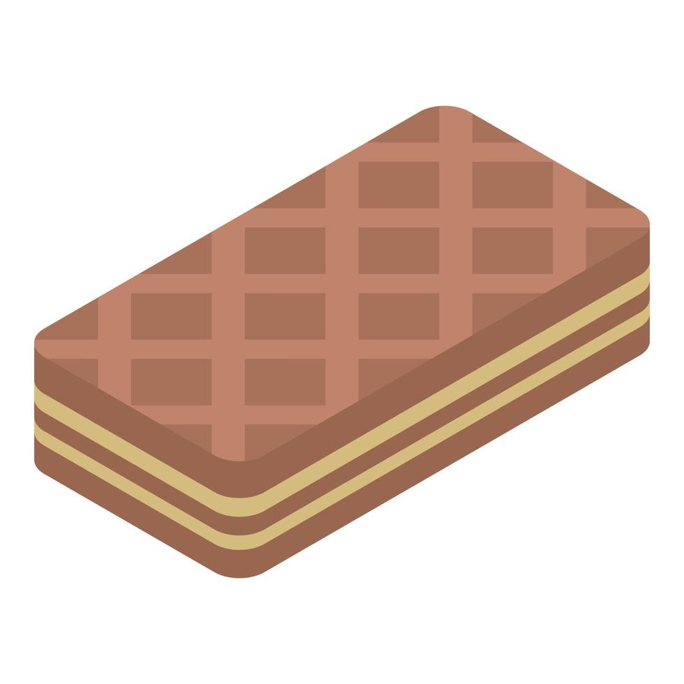 icono de gofres de chocolate, estilo isométrico vector