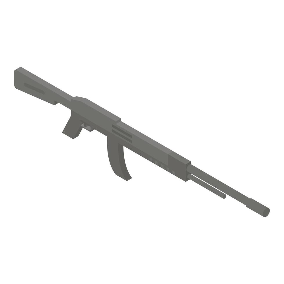 Military rifle icon, isometric style vector