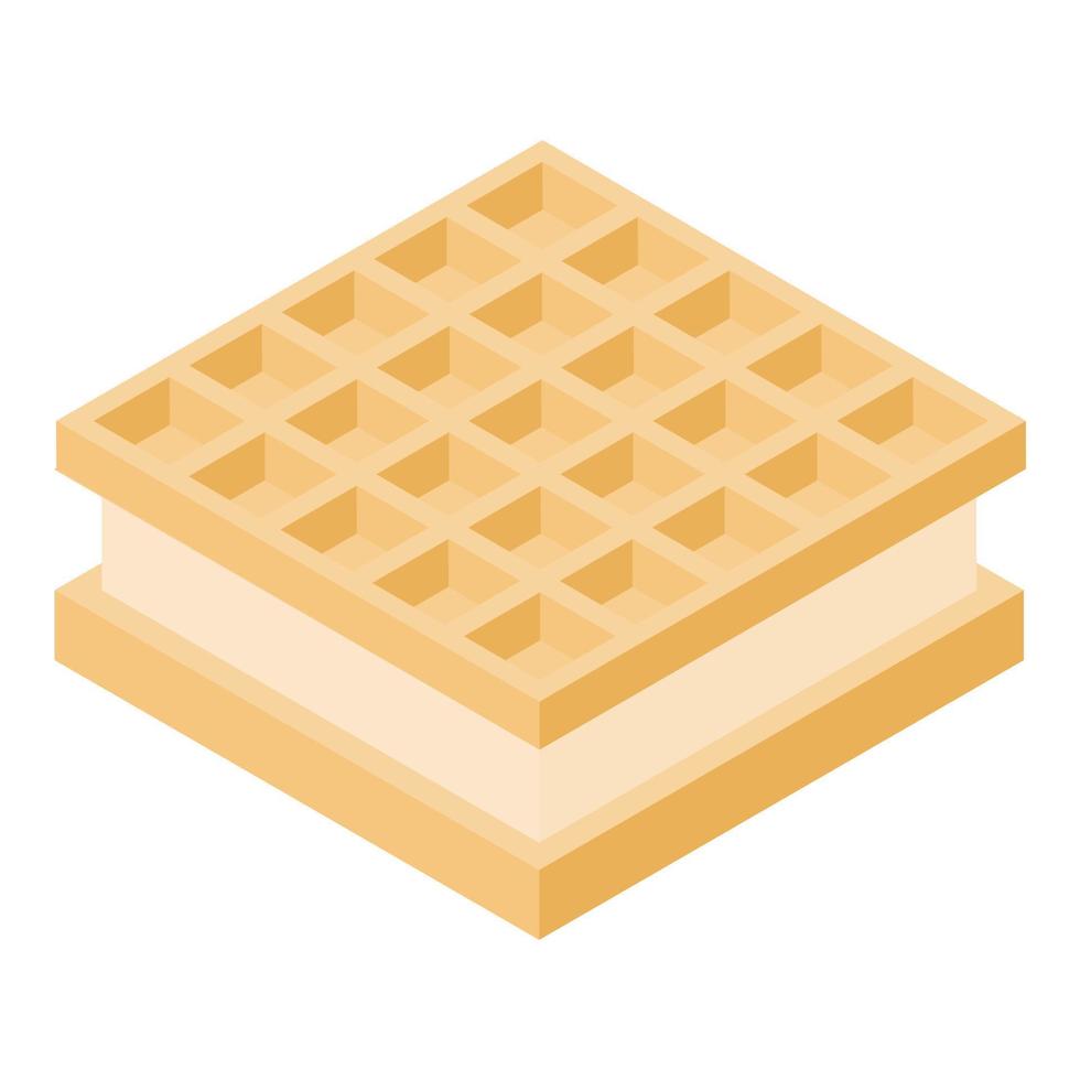 Biscuit sandwich icon, isometric style vector