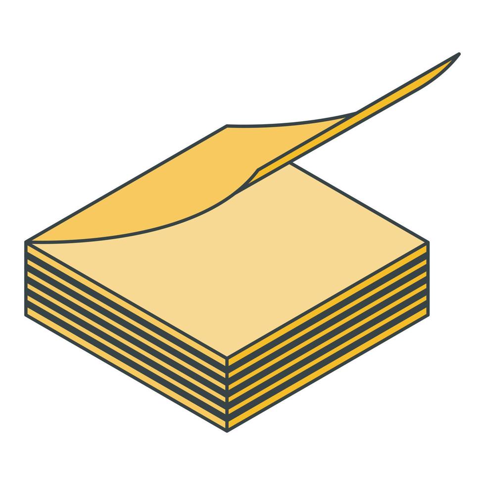 Office paper stick icon, isometric style vector