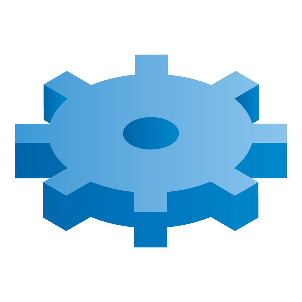 Factory gear wheel icon, isometric style vector