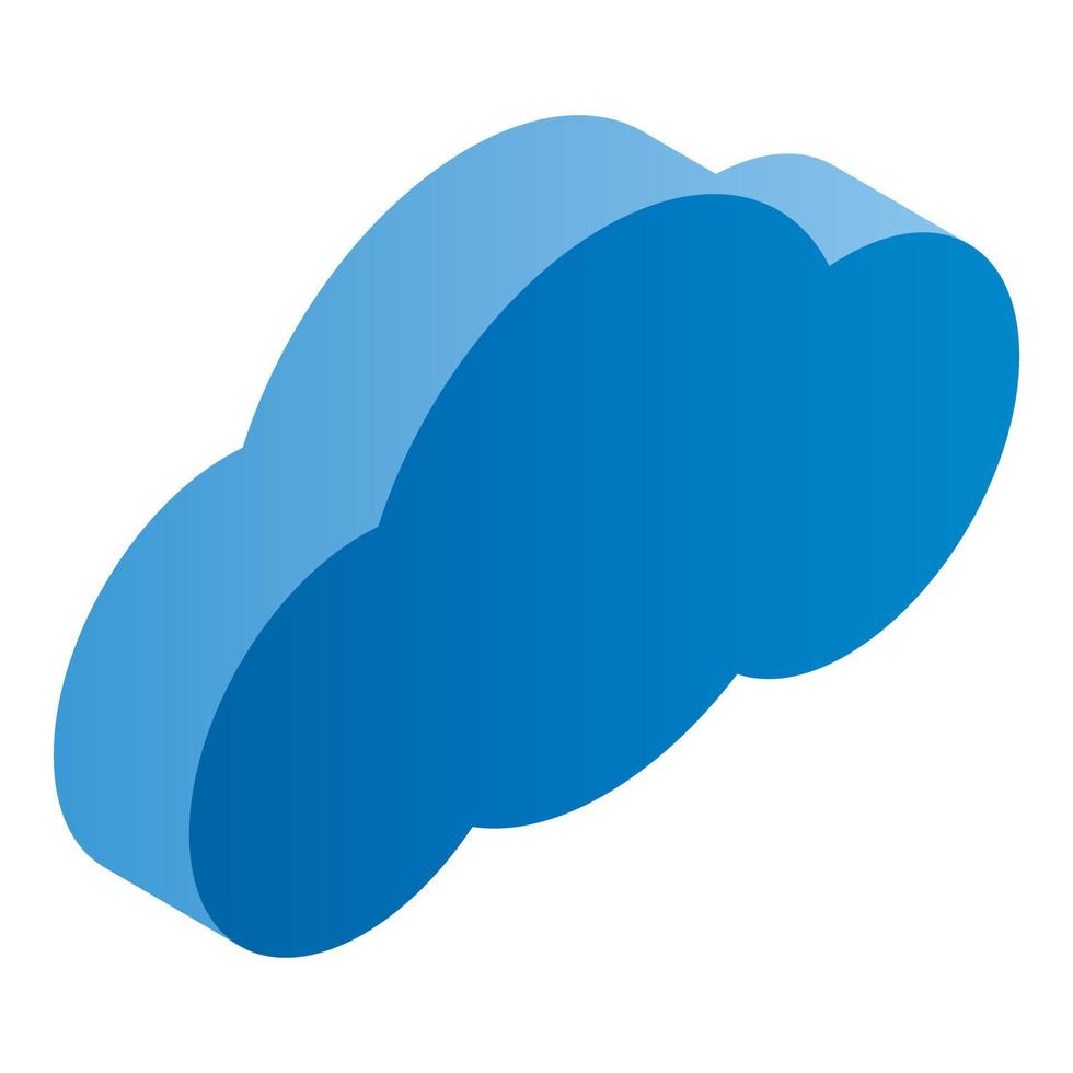 Blue data cloud icon, isometric style vector