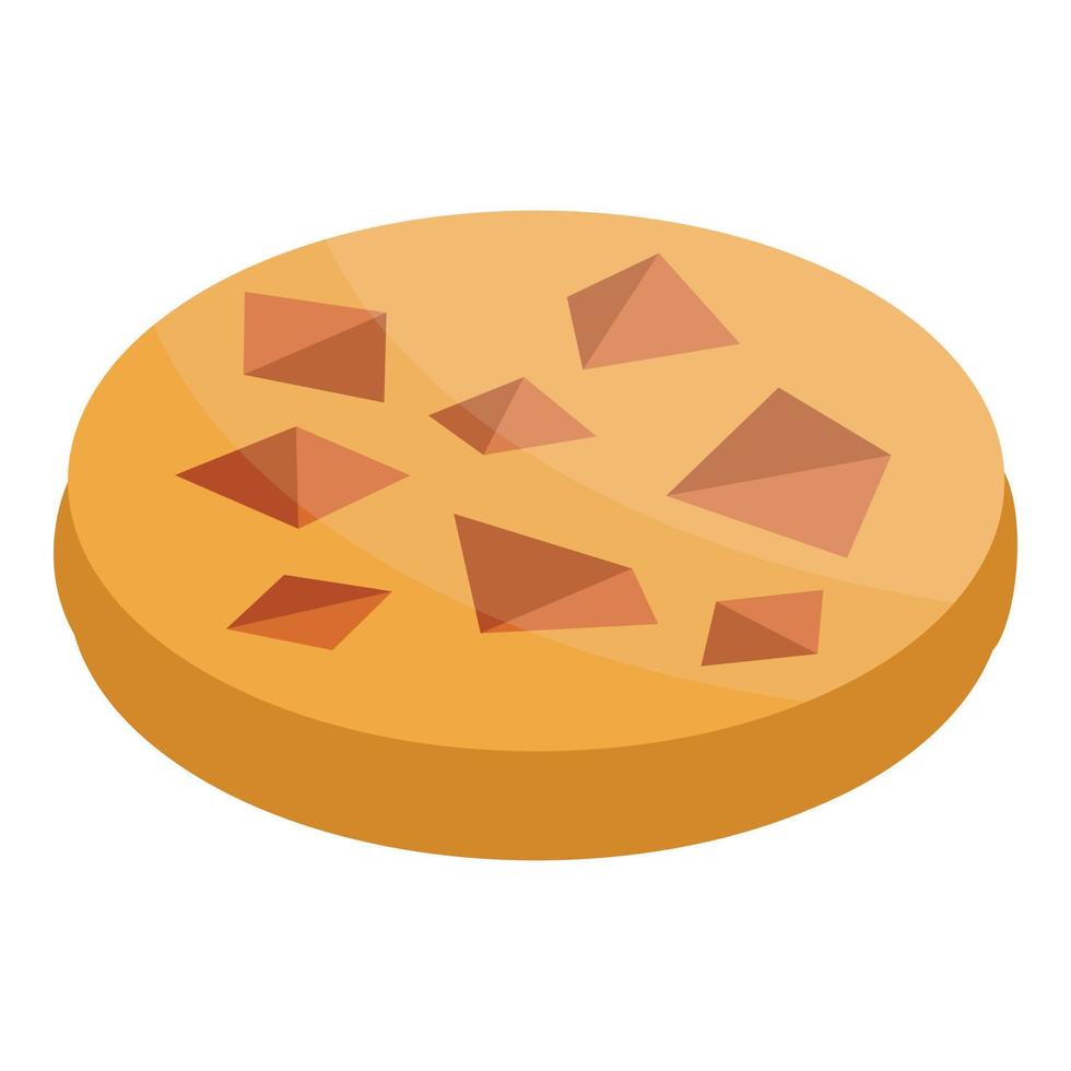 Chocolate piece cookie icon, isometric style vector