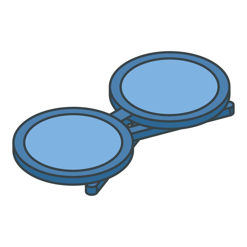 icono de anteojos redondos, estilo isométrico vector