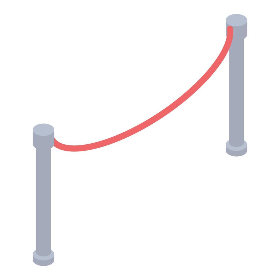 Red barrier icon, isometric style vector