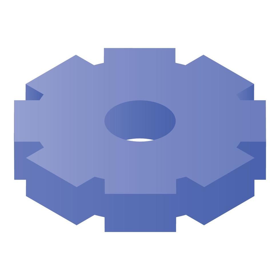 Gear wheel icon, isometric style vector