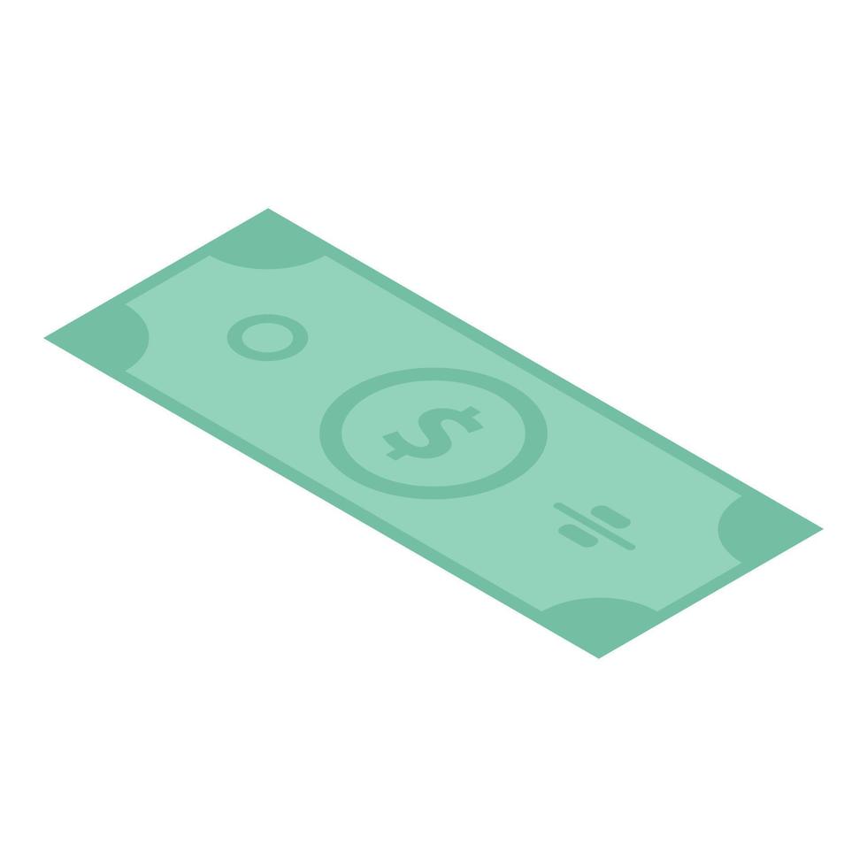icono de billete de dólar, estilo isométrico vector