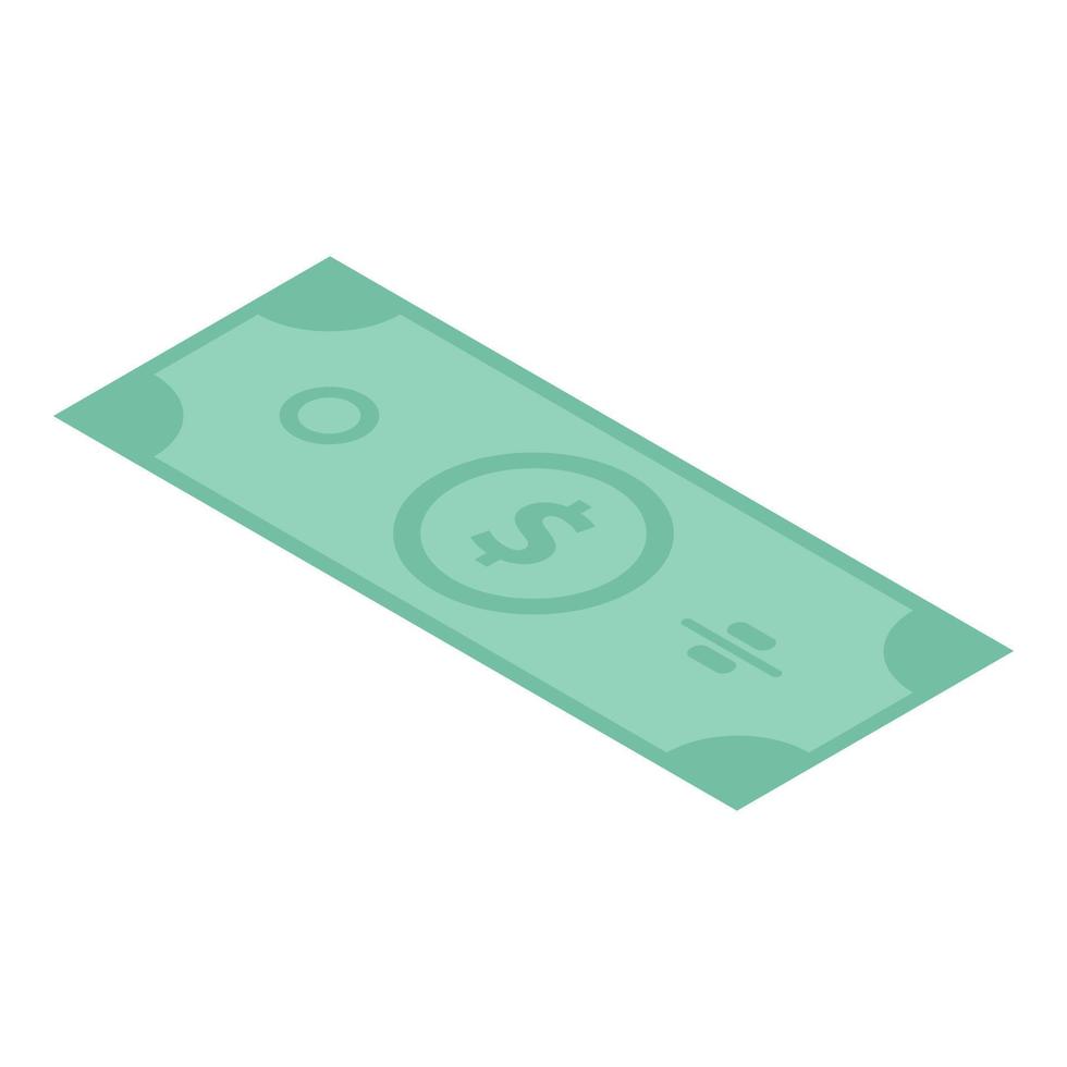 Dollar banknote icon, isometric style vector