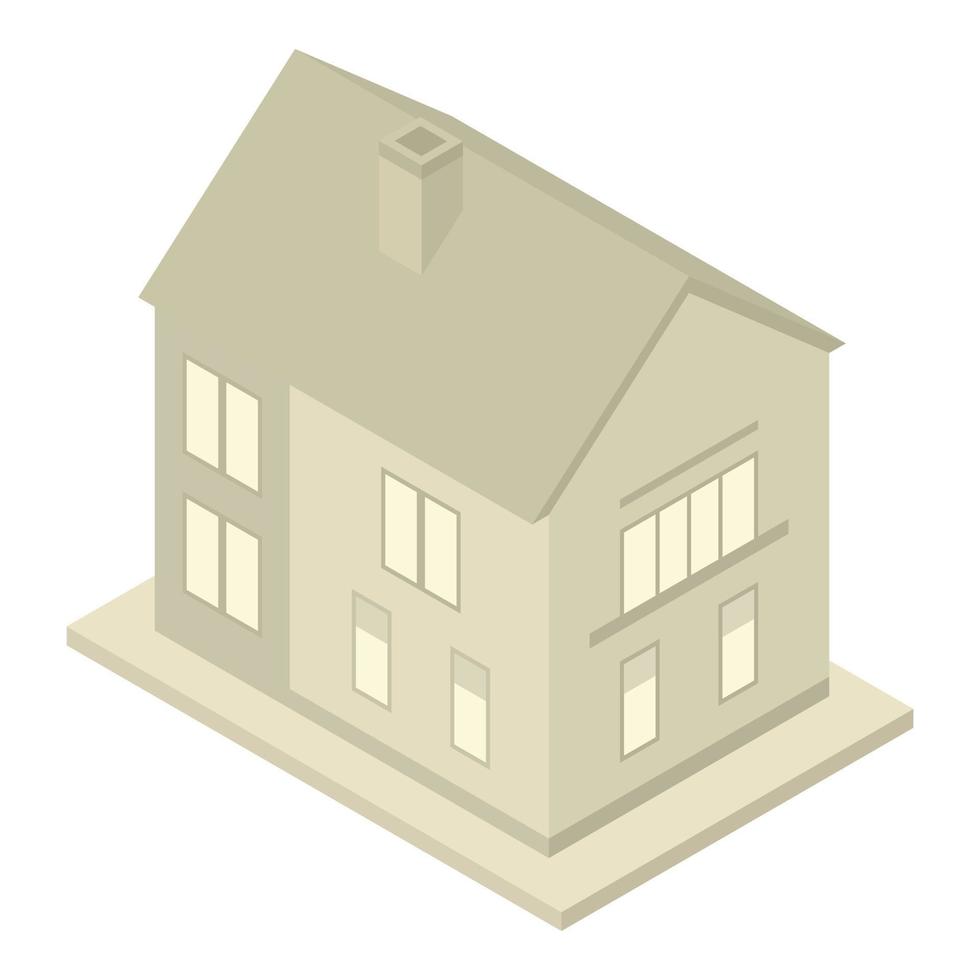 Village house icon, isometric style vector