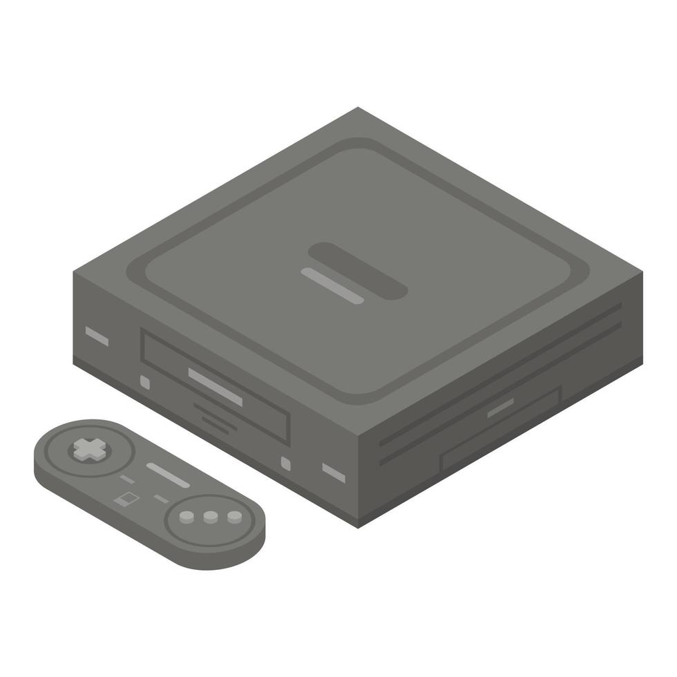 icono de la consola de videojuegos, estilo isométrico vector