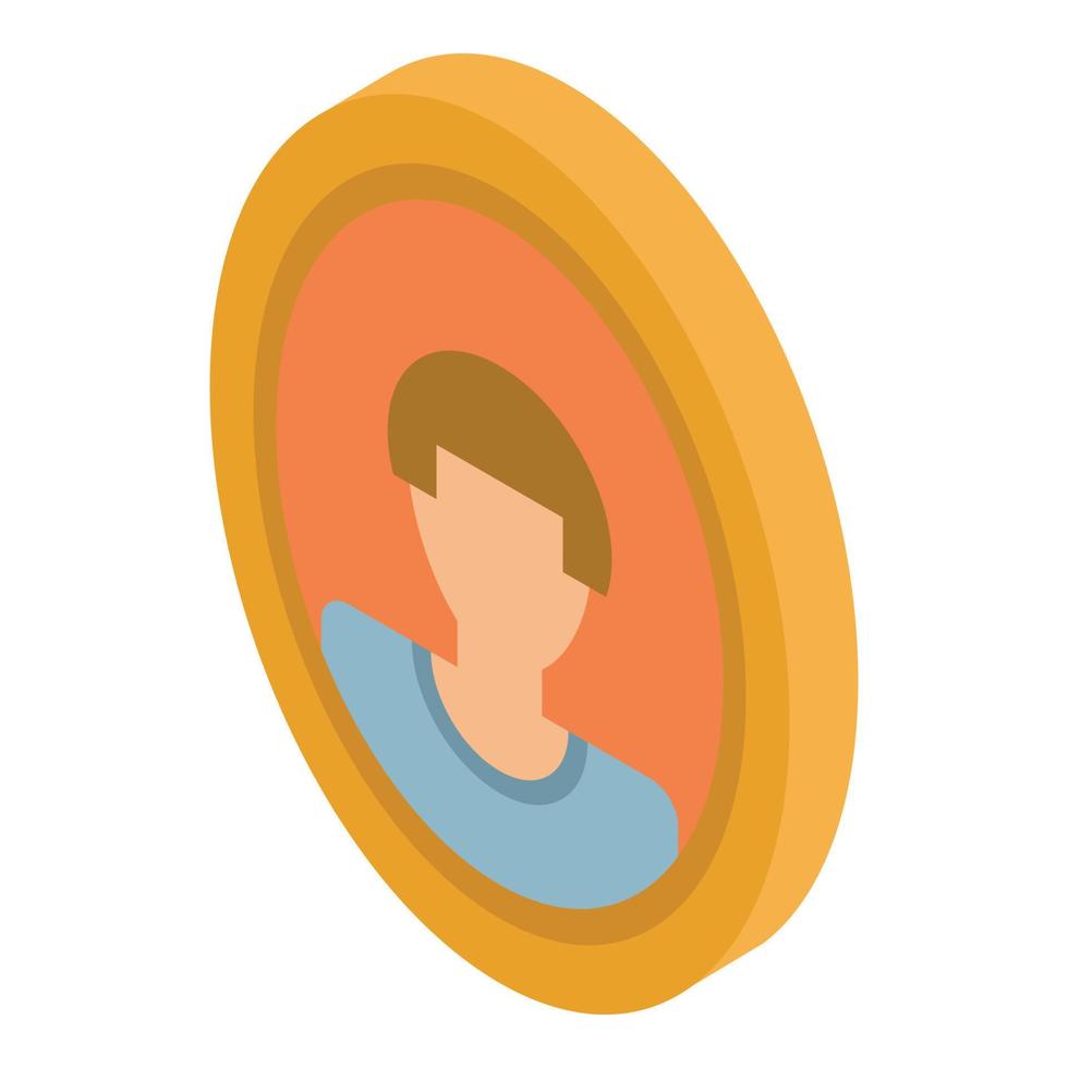 Man avatar picture icon, isometric style vector