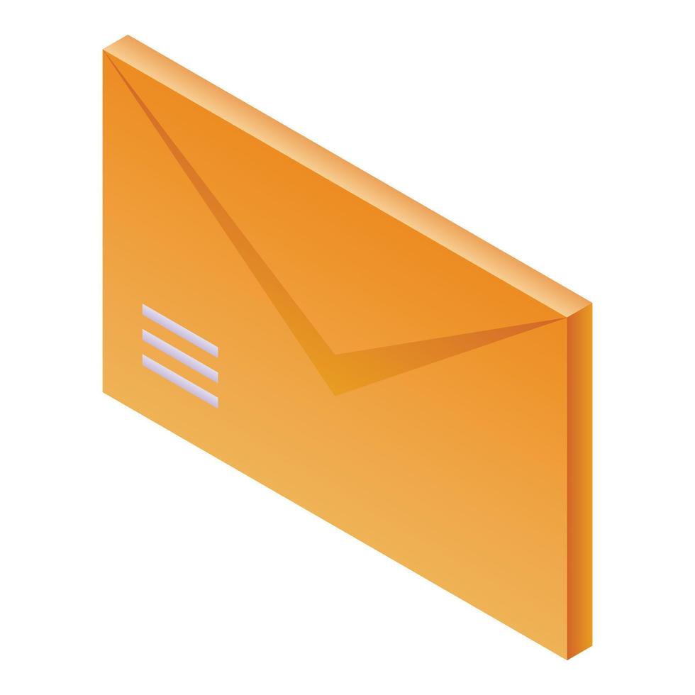 Postal envelope icon, isometric style vector