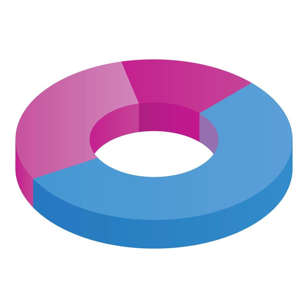 Business pie chart icon, isometric style vector