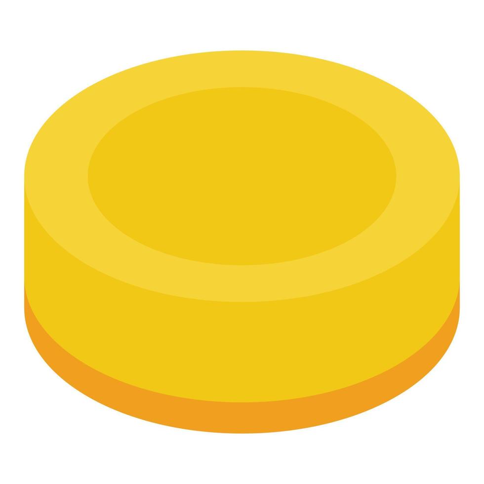 Gold coin icon, isometric style vector