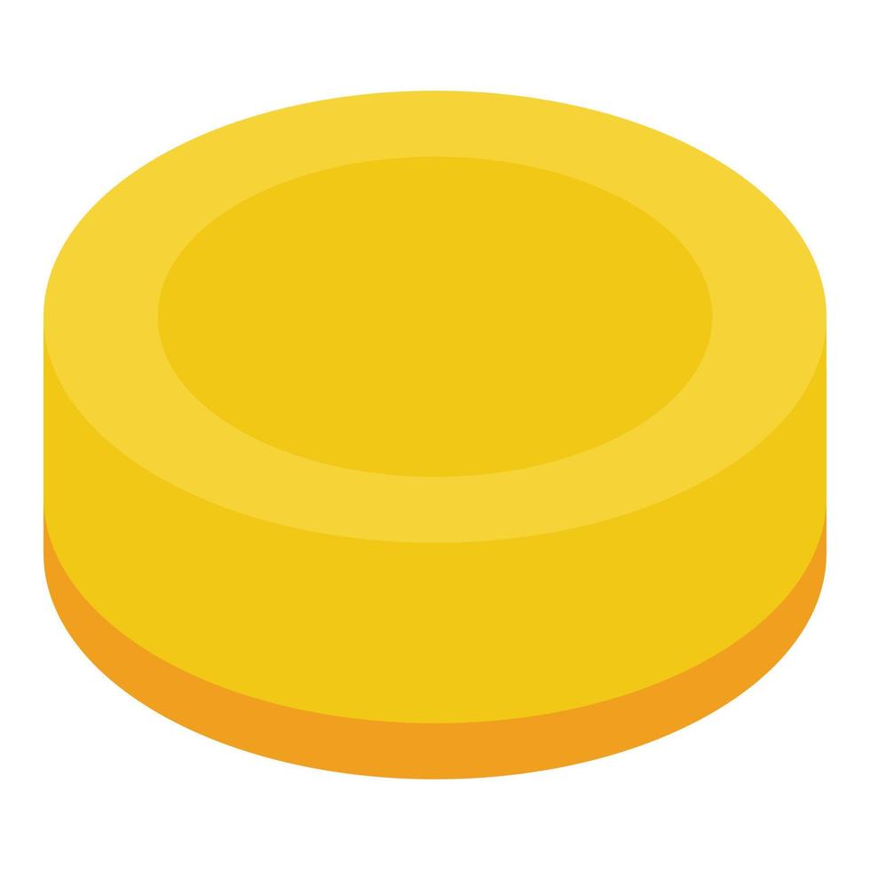 Gold coin icon, isometric style vector