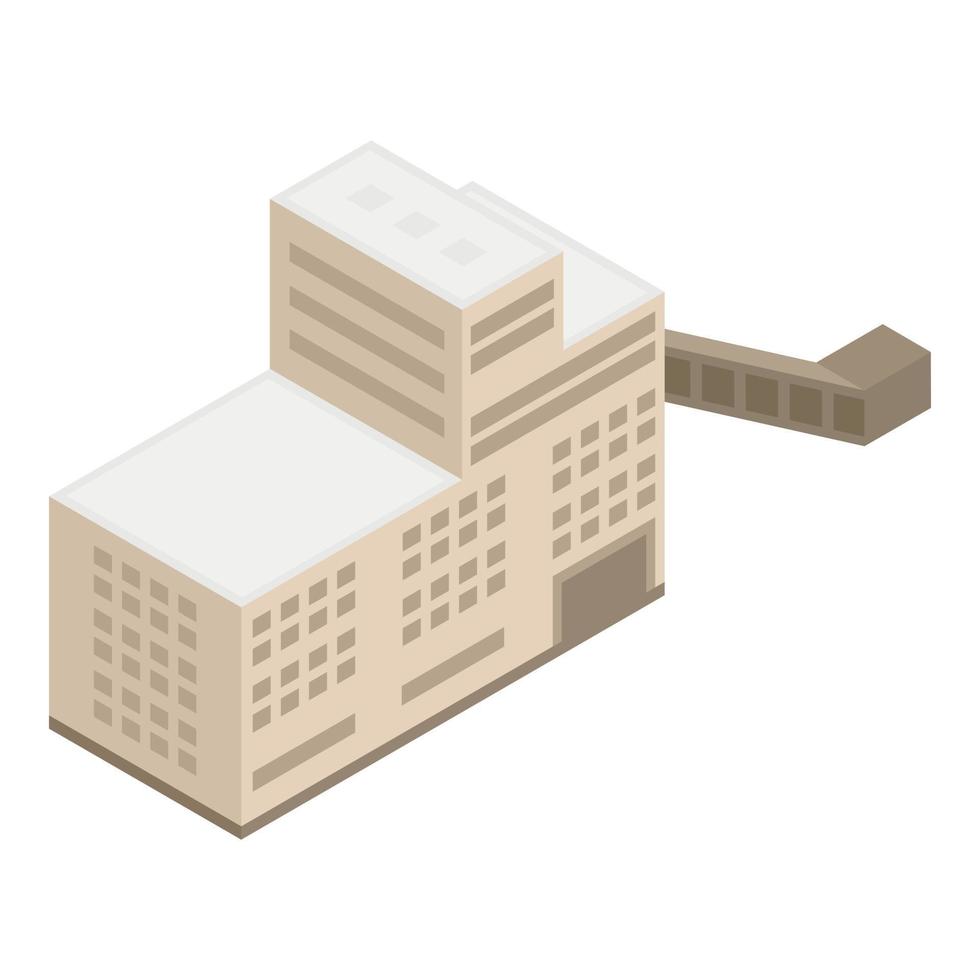 Industrial building icon, isometric style vector