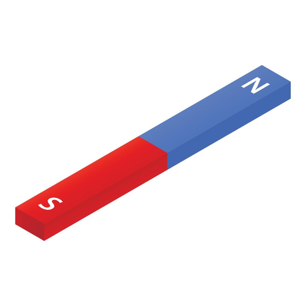 Magnetic bar icon, isometric style vector