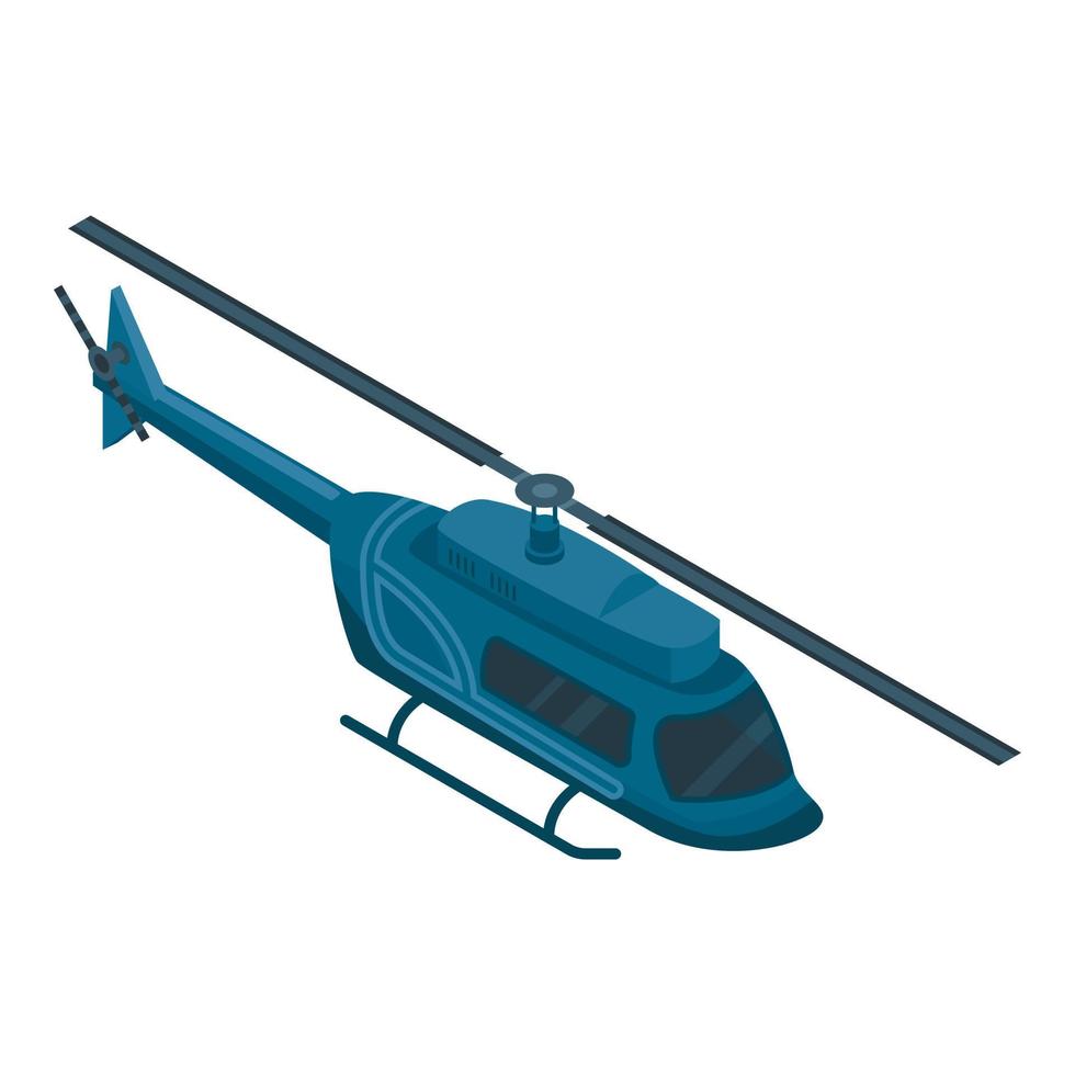 Secret helicopter icon, isometric style vector