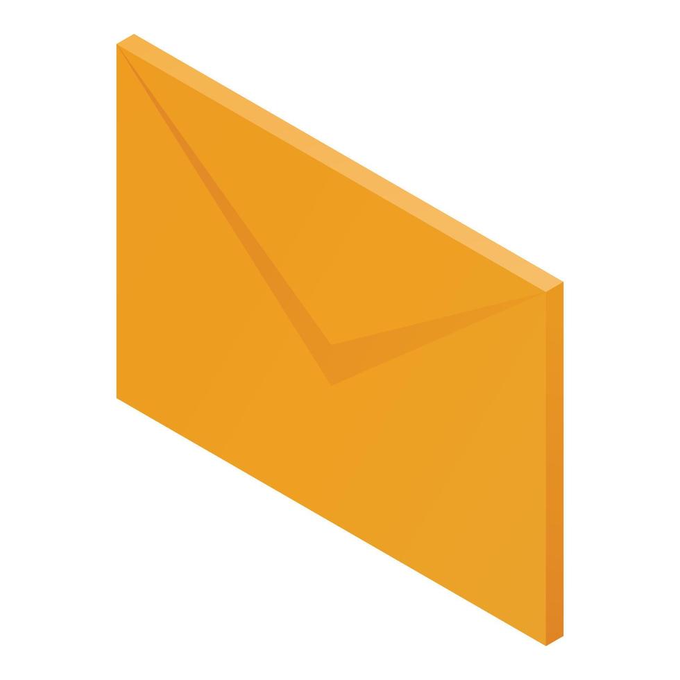 Envelope letter icon, isometric style vector