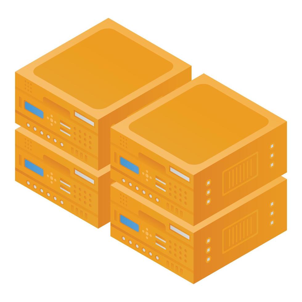 Stack data storage icon, isometric style vector