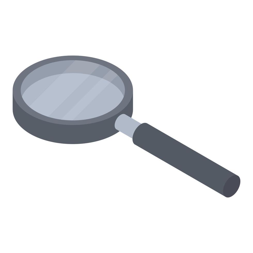 Metal magnify glass icon, isometric style vector