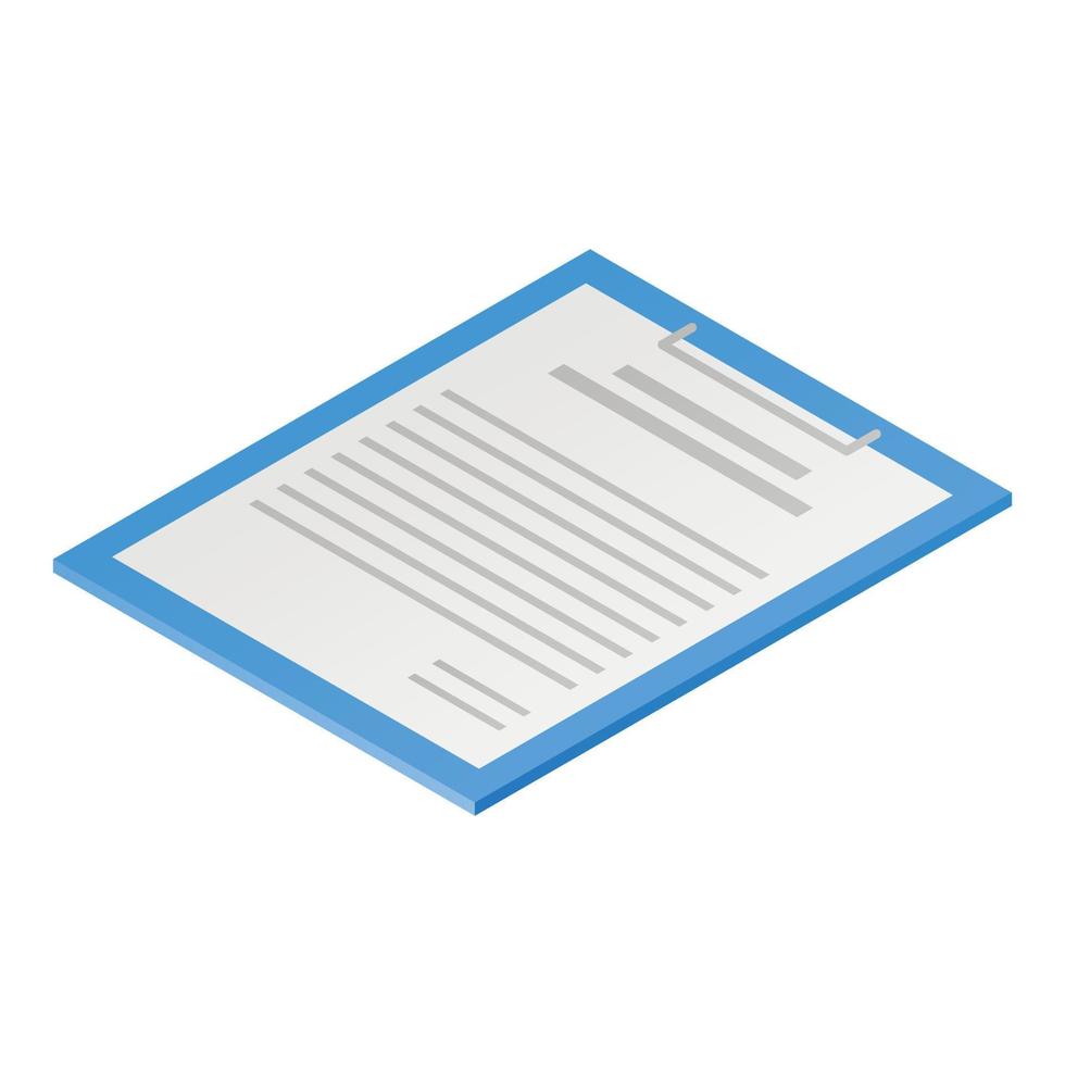 Clipboard paper icon, isometric style vector