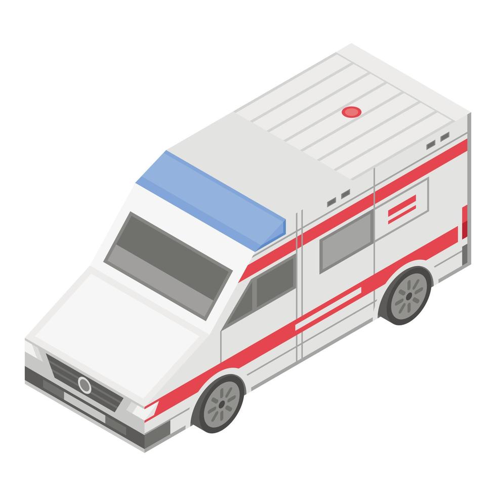 icono de ambulancia médica, estilo isométrico vector