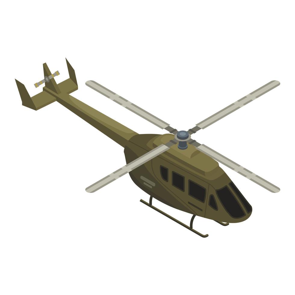 icono de helicóptero militar, estilo isométrico vector