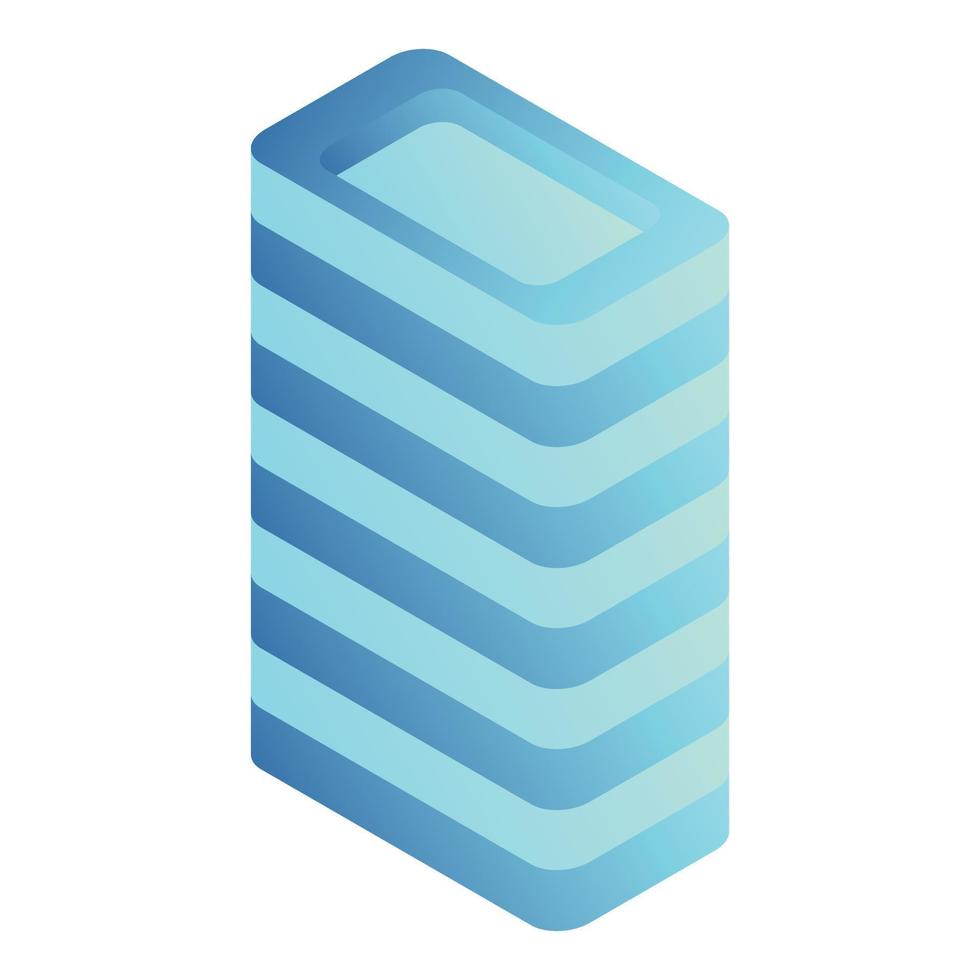 Intelligent building icon, isometric style vector