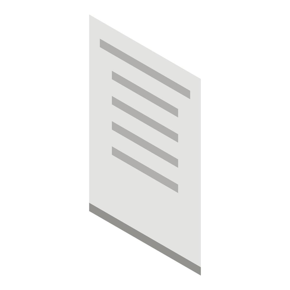 Paper icon, isometric style vector