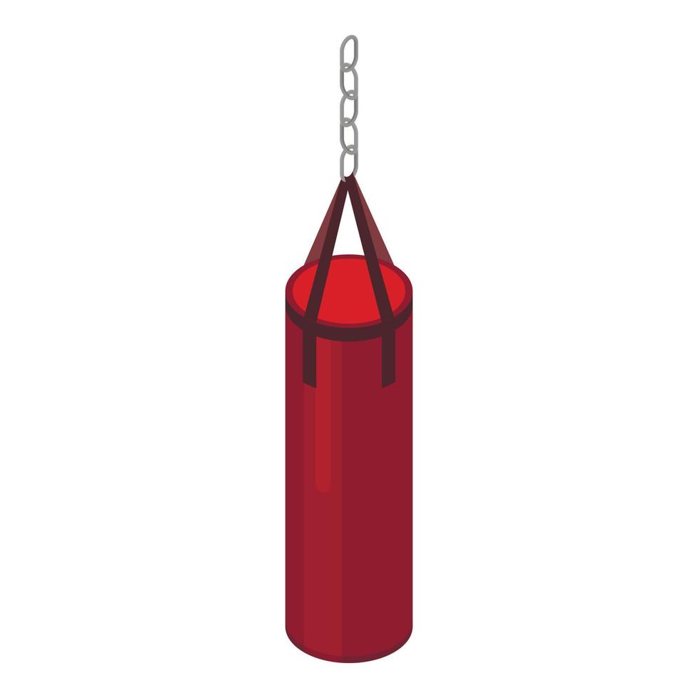 Long punch bag icon, isometric style vector