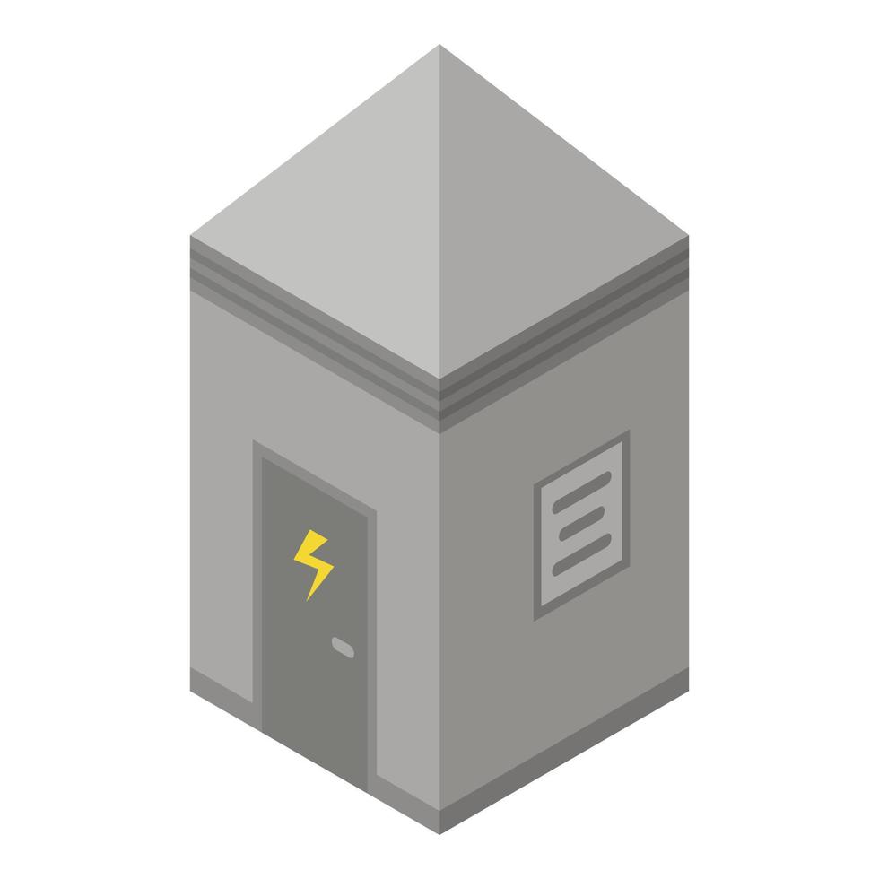 icono de caja de estación eléctrica, estilo isométrico vector