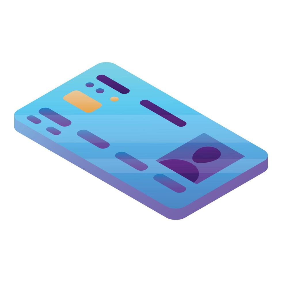 Credit card icon, isometric style vector